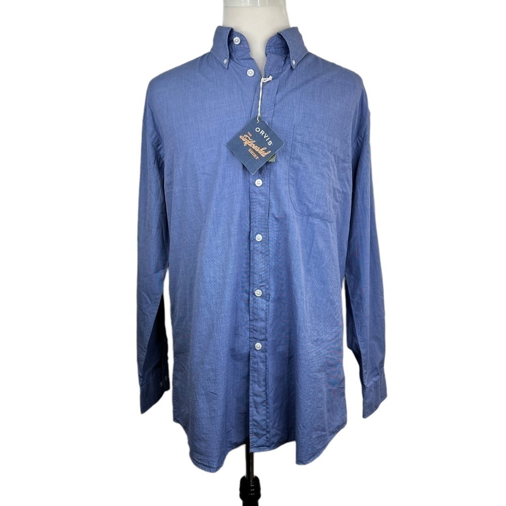 Orvis Men’s The Surfwashed Heirloom Cotton Poplin Long Sleeve Shirt
